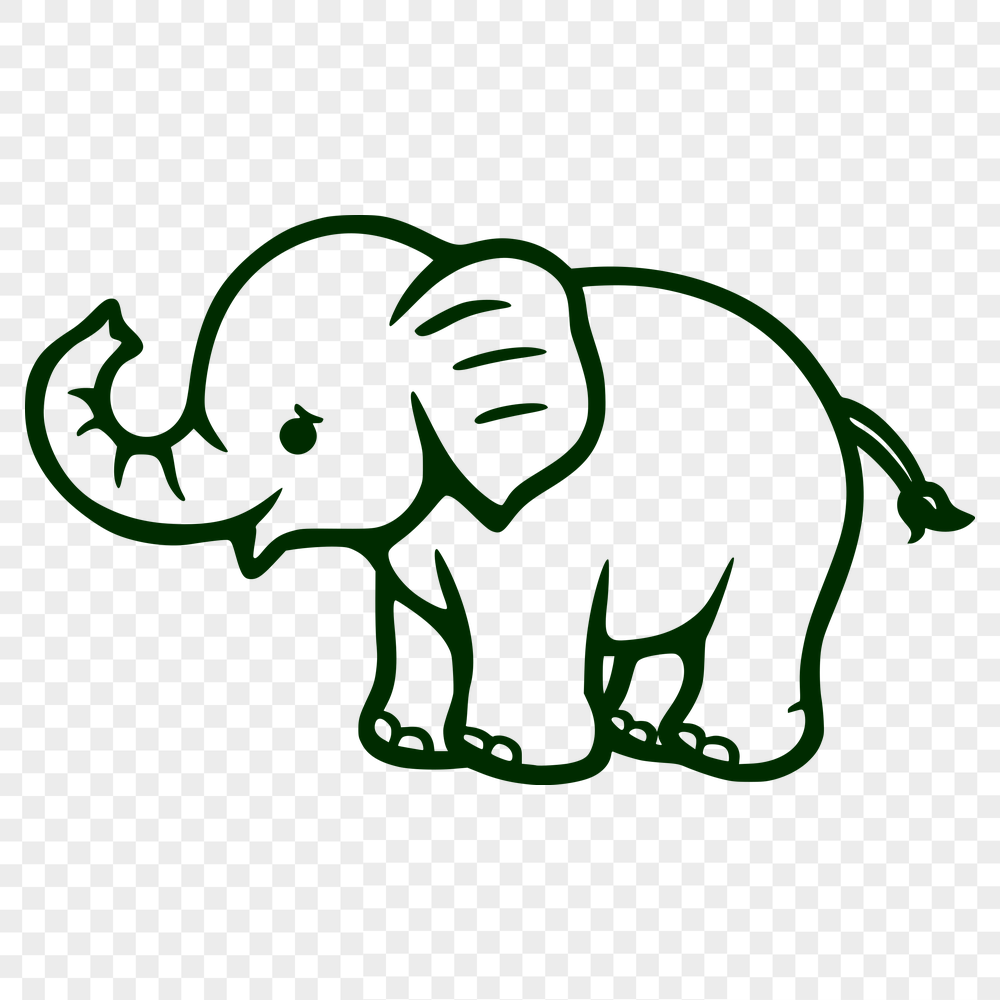 Creative Standing Elephant Simple Line Drawing