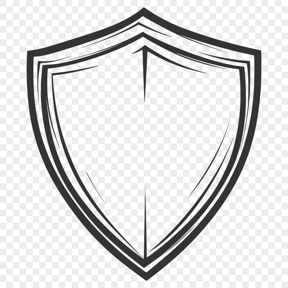 Elegant Shield Icon in Vector Format A detailed, high-contrast shield icon in vector format, suitable for various graphic designs.
