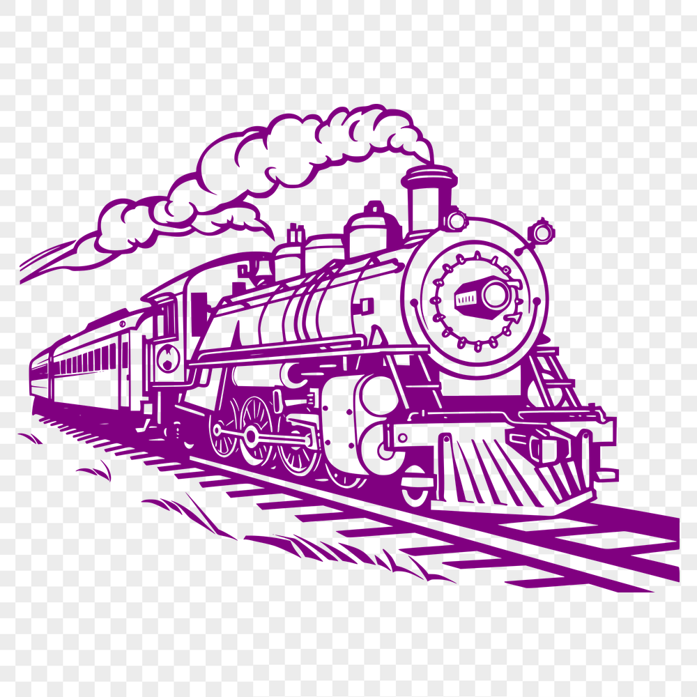 Unique Train Vector Drawing