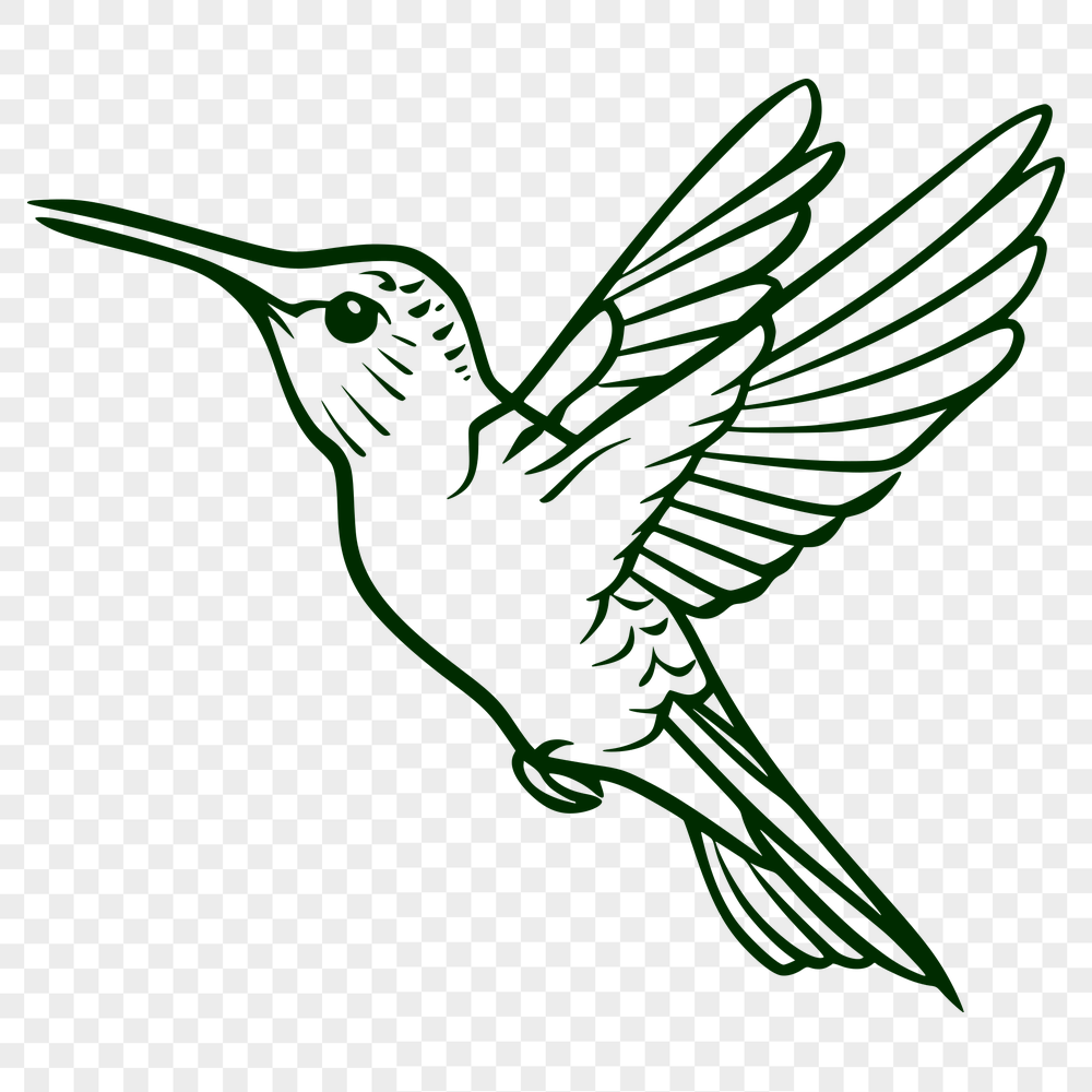 Artistic Hummingbird In DXF