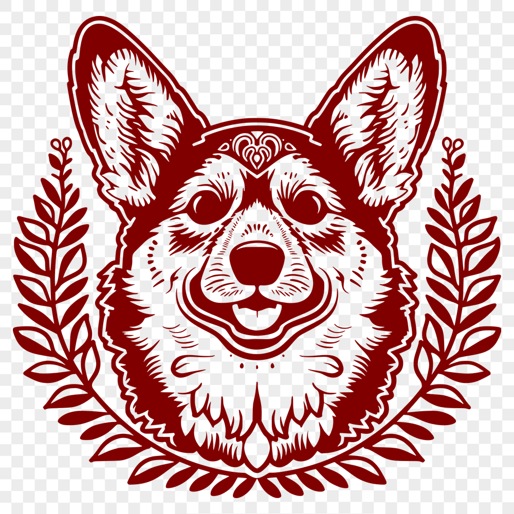 Ornate Corgi Vector Art