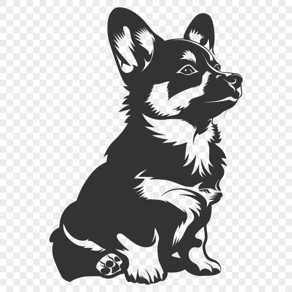 Unique Sitting Welsh Corgi Clip Art