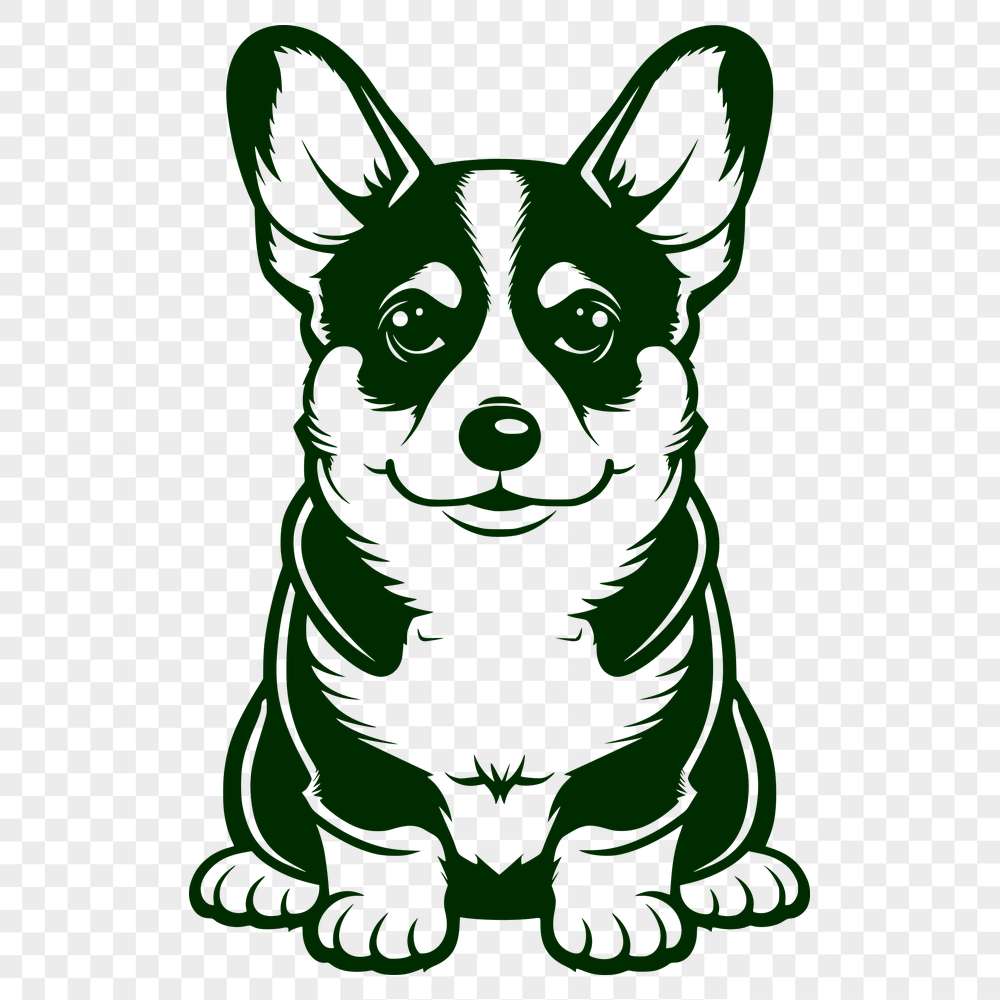 Sitting Welsh Corgi Template