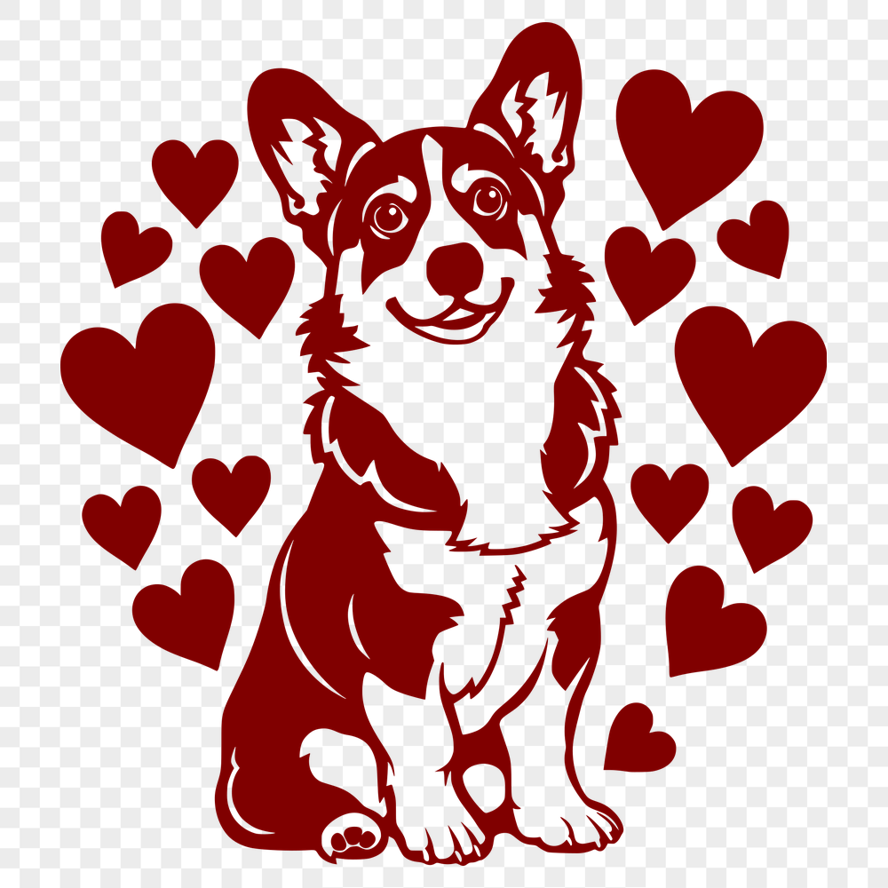 Creative Sitting Welsh Corgi Template