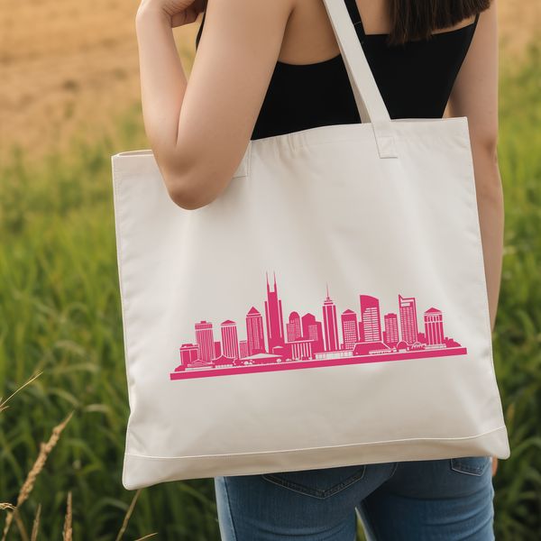 Cityscape Vector Graphics Art A digital vector illustration of a city skyline with skyscrapers and buildings.