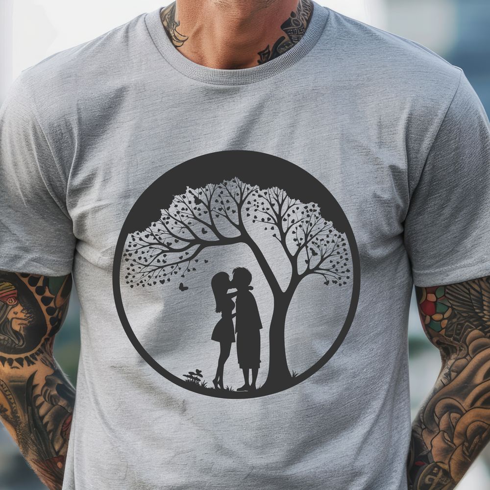 Heartfelt Tree Symbolism An illustration of a tree with intertwined branches and roots symbolizing love and commitment.