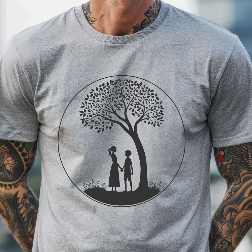 Intertwined Couple Tree Clip Art Illustrative tree design with intertwined couples symbolizing love and unity.