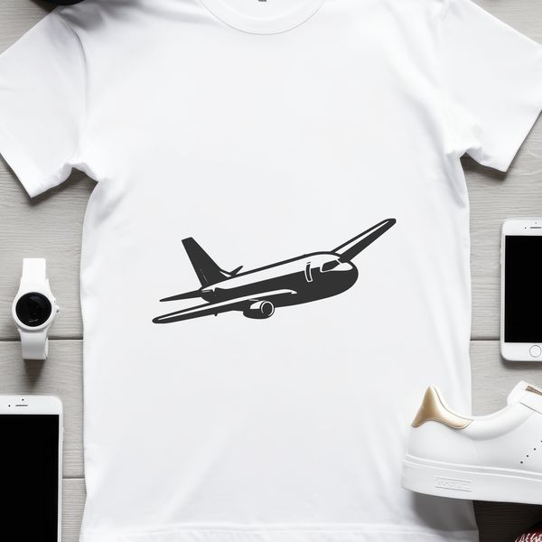 Airplane silhouette in vector format for commercial and personal use.