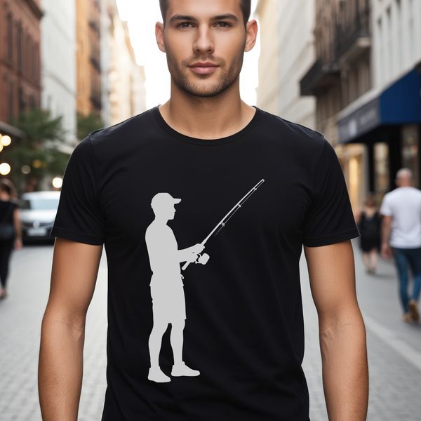 SVG fishing rod illustration for commercial use