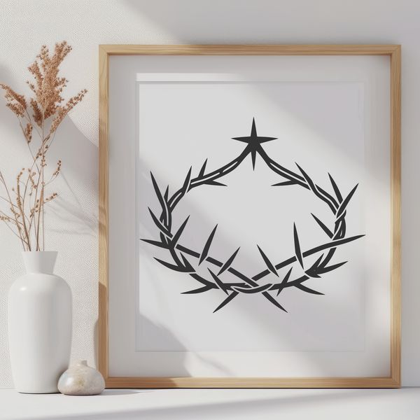 Christ's Crown Vector Art A symbolic representation of Christ's crown of thorns, designed as a vector image for commercial or personal use.