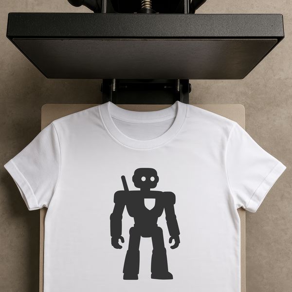 A detailed vector illustration of a futuristic robot in sci-fi style, suitable for cutting machines and laser engraving.