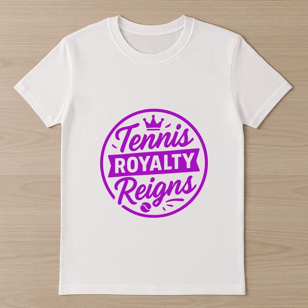 Tennis quote graphic with inspirational phrase on a clean white background.