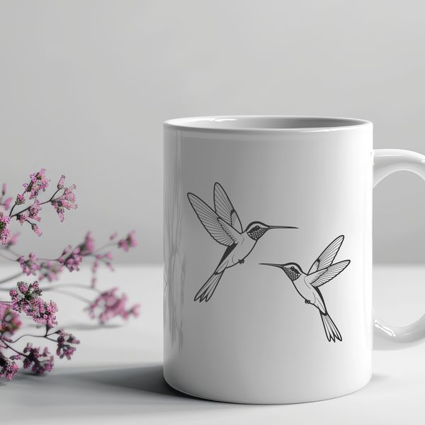 Beautiful Feathered Friends SVG Illustrative vector art of a hummingbird bird, suitable for digital projects.