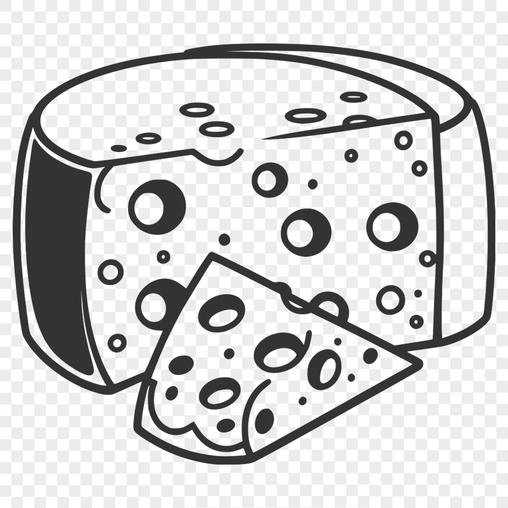 Delicious Cheese Slice Illustration A high-resolution graphic representation of a slice of cheese, suitable for digital applications.
