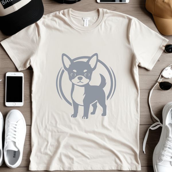 A digital illustration of a small Chihuahua dog breed.