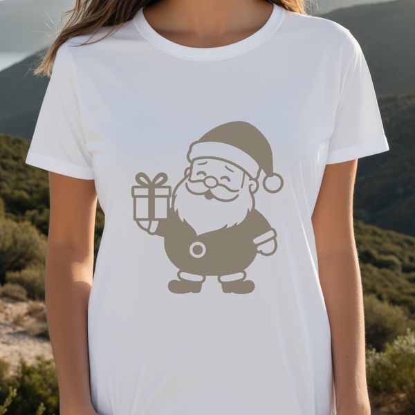 A digital illustration of Father Christmas in a traditional red suit and hat.