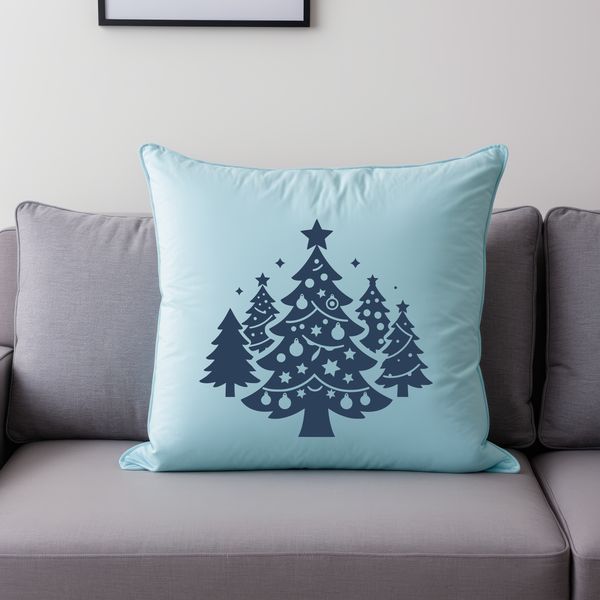 A traditional Christmas tree with green branches and ornaments, suitable for various designs.