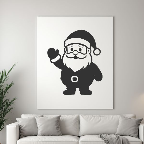 A digital illustration of Father Christmas in a red suit, bearded and smiling.