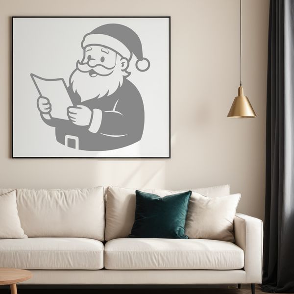 A vector illustration of Santa Claus in a traditional festive outfit.
