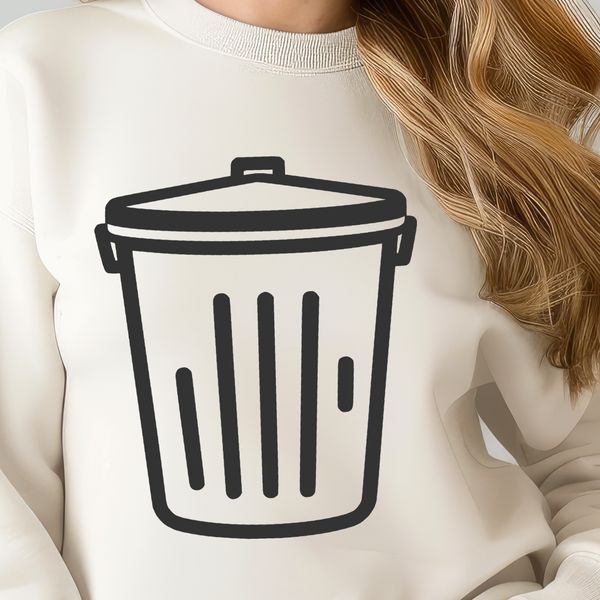 Vector illustration of a trash can with a lid, suitable for digital design projects.