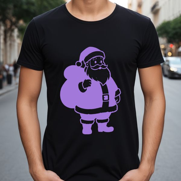Jolly Father Christmas figure in festive holiday attire, suitable for graphic design.