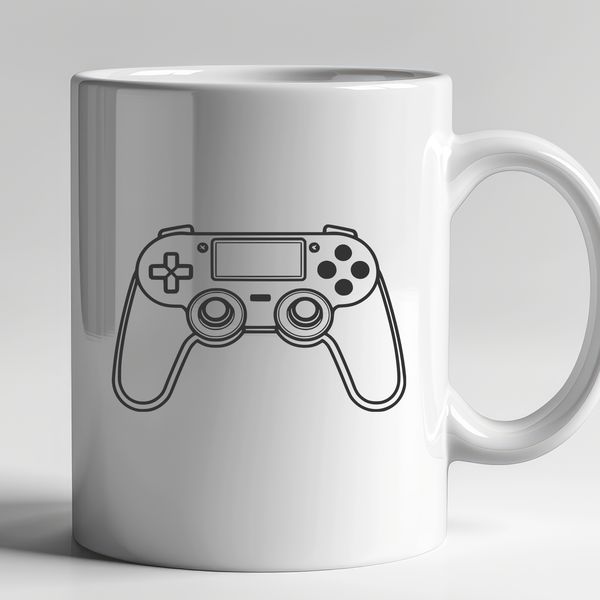 Game Controller Design Element Game controller with buttons and directional stick for video game interface design.