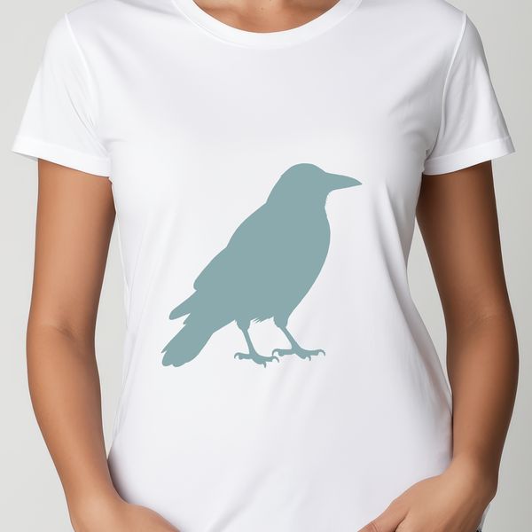 A detailed illustration of a crow perched on a branch, designed as vector art.