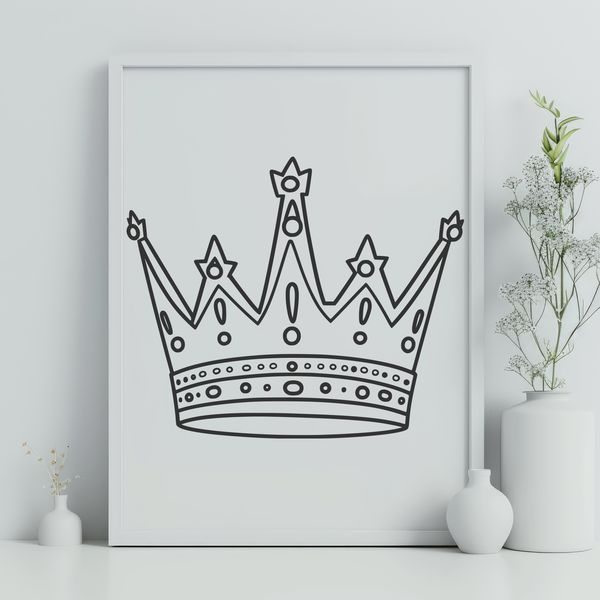 Intricate Crown Vector Design A vector illustration of a royal crown with intricate details, suitable for digital design projects.