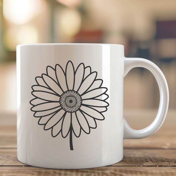 Stylized Daisy Bloom SVG Design A stylized graphic representation of a single daisy bloom as a scalable SVG file.