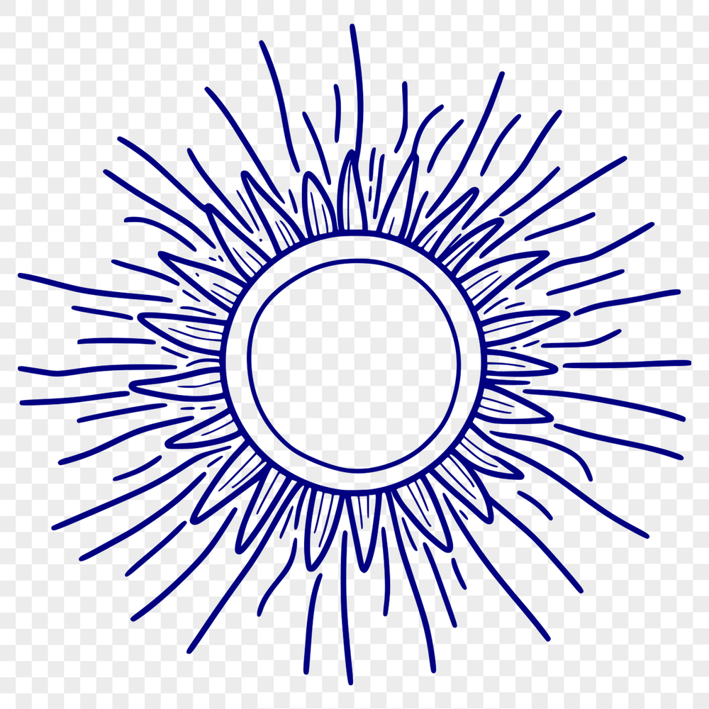 Radiant Vector Art Design A vector illustration of the sun with rays and glow.