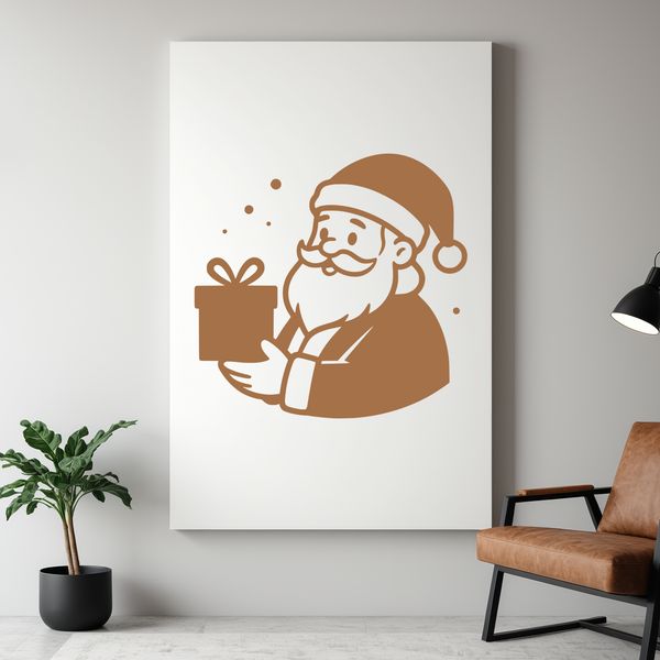 An editable vector graphic of Santa Claus standing with a sack on his back.