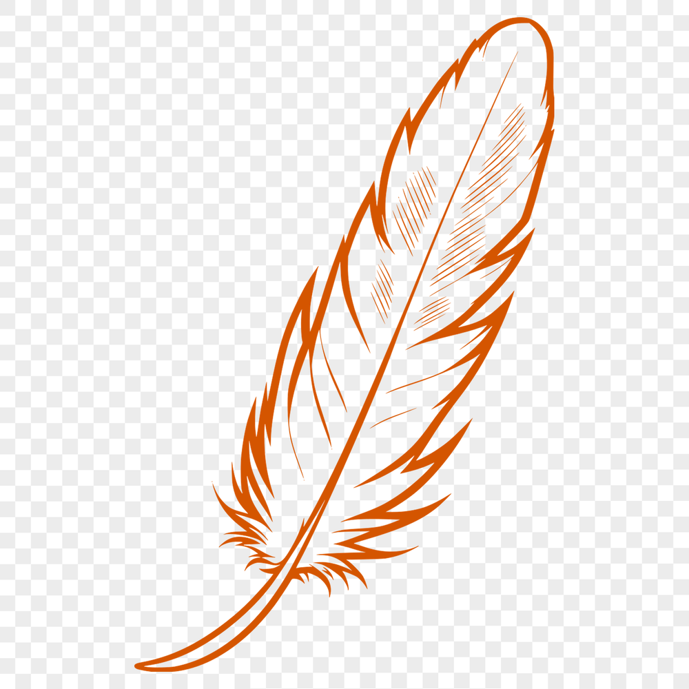 Delicate White Feather Icon A single white bird's feather with smooth, curved edges, suitable for vector design and commercial use.
