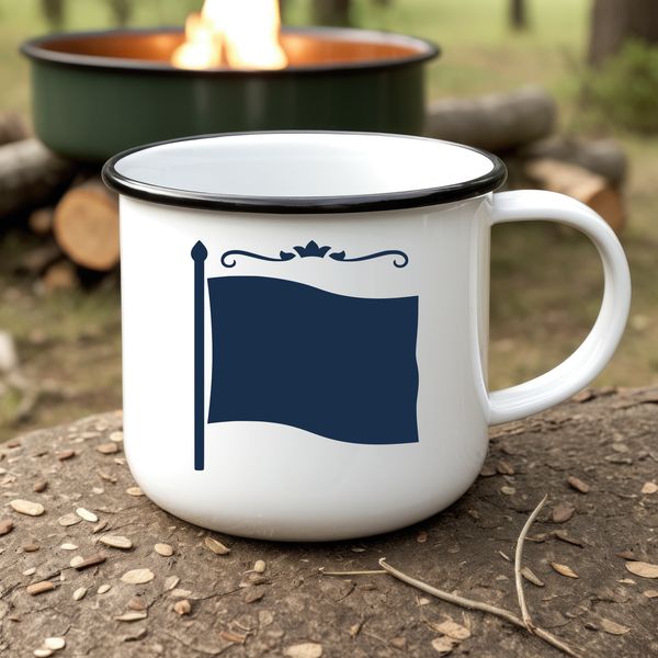 Vector design of a flag icon in simple outline style.