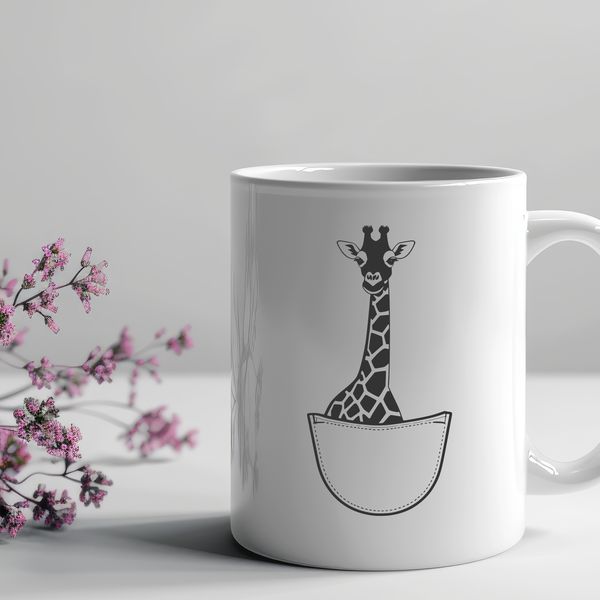 A tall, spotted giraffe stands in a grassland savannah, characteristic of safari wildlife.
