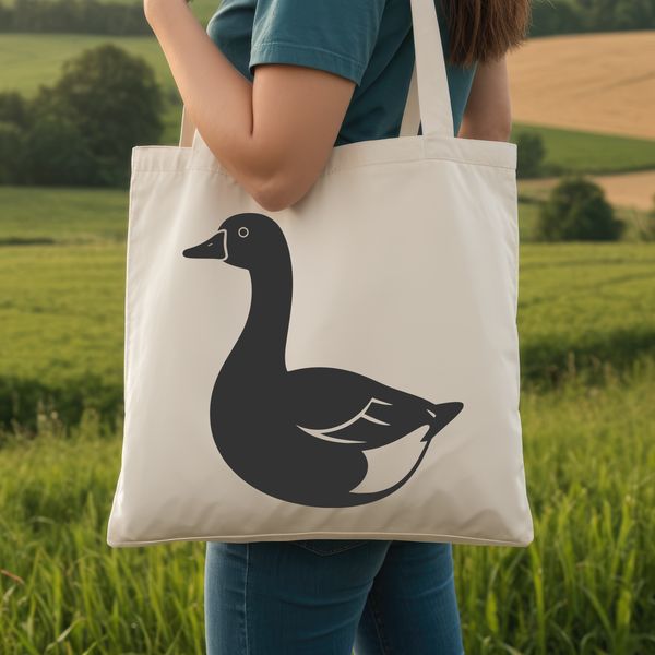 A digital illustration of a goose in simple vector form.