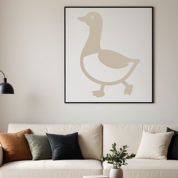 A simple illustration of a goose in vector form.