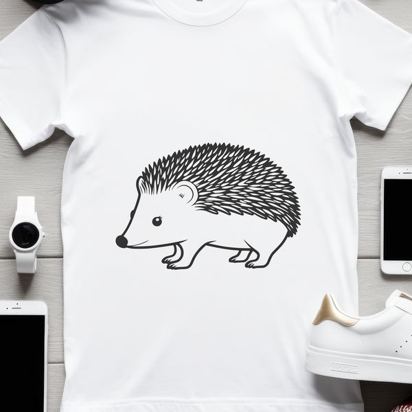 Spiky Vector Friend A detailed illustration of a hedgehog with spikes and a cute face, suitable for vector art designs.