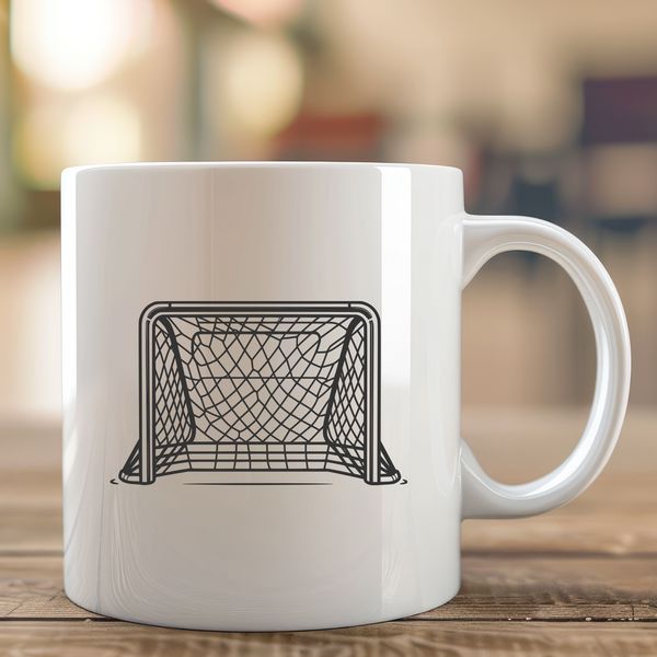 Minimal Hockey Goal SVG Clip Art A simple illustration of a hockey goal with minimal details, ideal for clipping out in various digital cutting machines.
