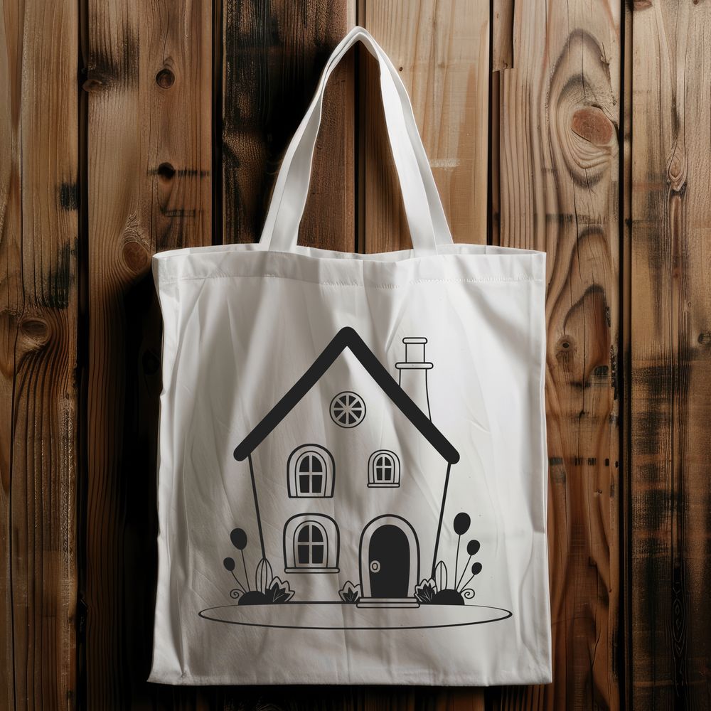 Single Family Home Vector Graphic An illustrative representation of a single-family home with a simple design, suitable for digital editing and printing.