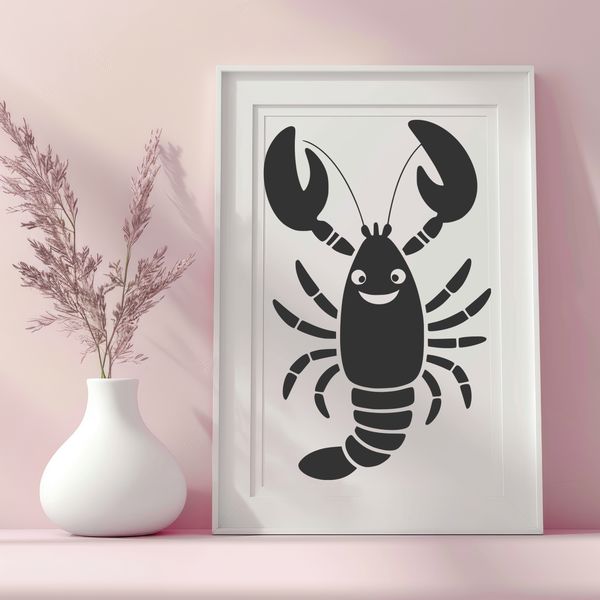 Lobster Clip Art An SVG graphic representation of a sea creature, specifically a lobster.