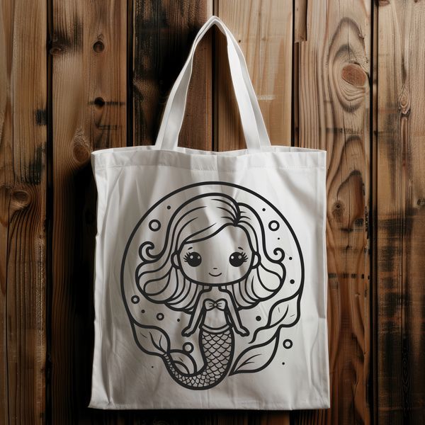 Mermaid Illustration A vector illustration of a mermaid, a legendary sea creature often depicted in art and popular culture.