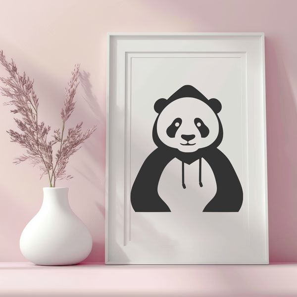 Simple Vector Panda Design A large, black-and-white bear native to China, depicted in simple vector lines.