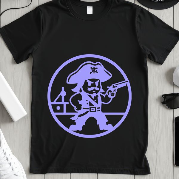 A free SVG silhouette of a pirate for commercial or personal use.