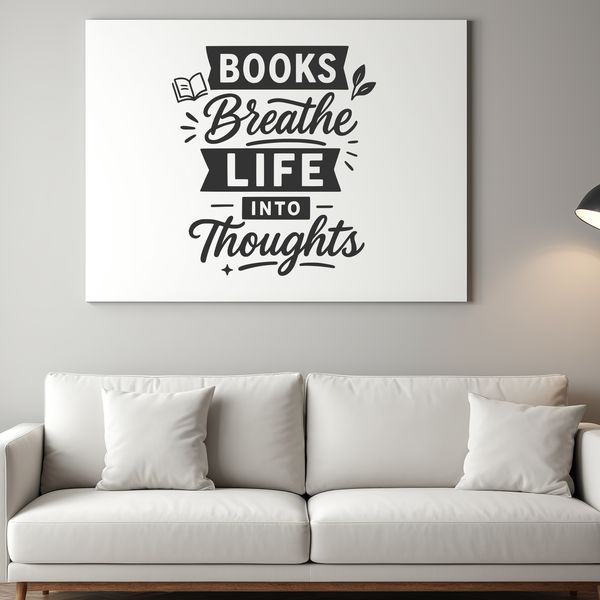 A minimalist illustration of someone reading a book with inspirational quotes displayed.