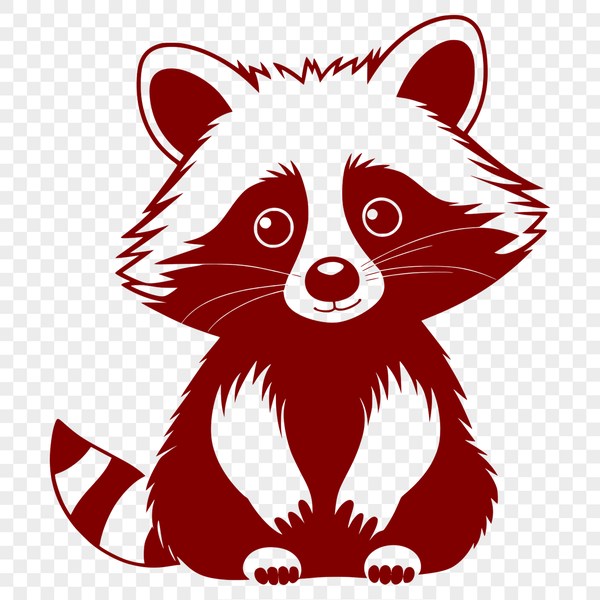 Beautiful SVG Raccoon Clip Art Design A vector illustration of a raccoon in various poses, suitable for cutting out with a Cricut or laser cutter.