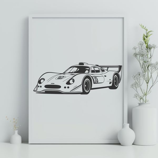 Free SVG Car Template A sleek racing car designed as vector art for graphic design projects.
