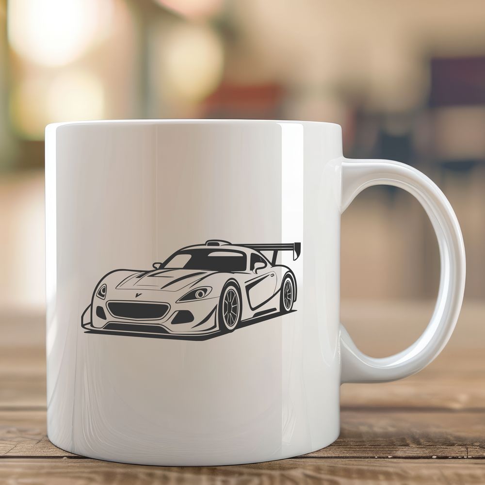 High-Speed Sports Car Illustration A detailed illustration of a high-performance sports car in motion.