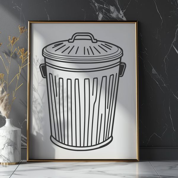 Modern Waste Management Container Design A simple, modern waste management receptacle.