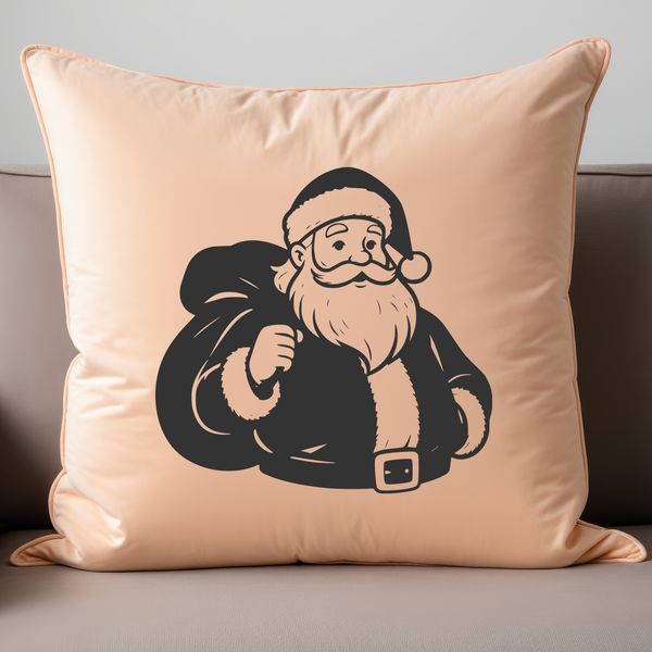 An SVG graphic of Santa Claus with a round belly and red suit.