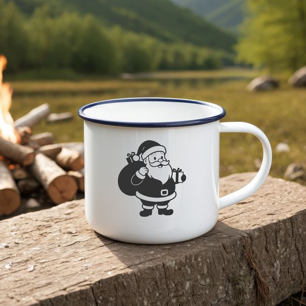 An SVG image featuring a classic portrait of Father Christmas in outline form.